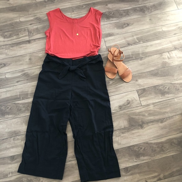 Joe Fresh Black Palazzo/Wide Leg Crop Pants - Picture 1 of 9